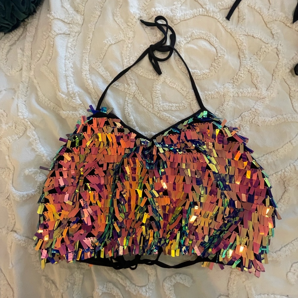 Purple rave shimmery top